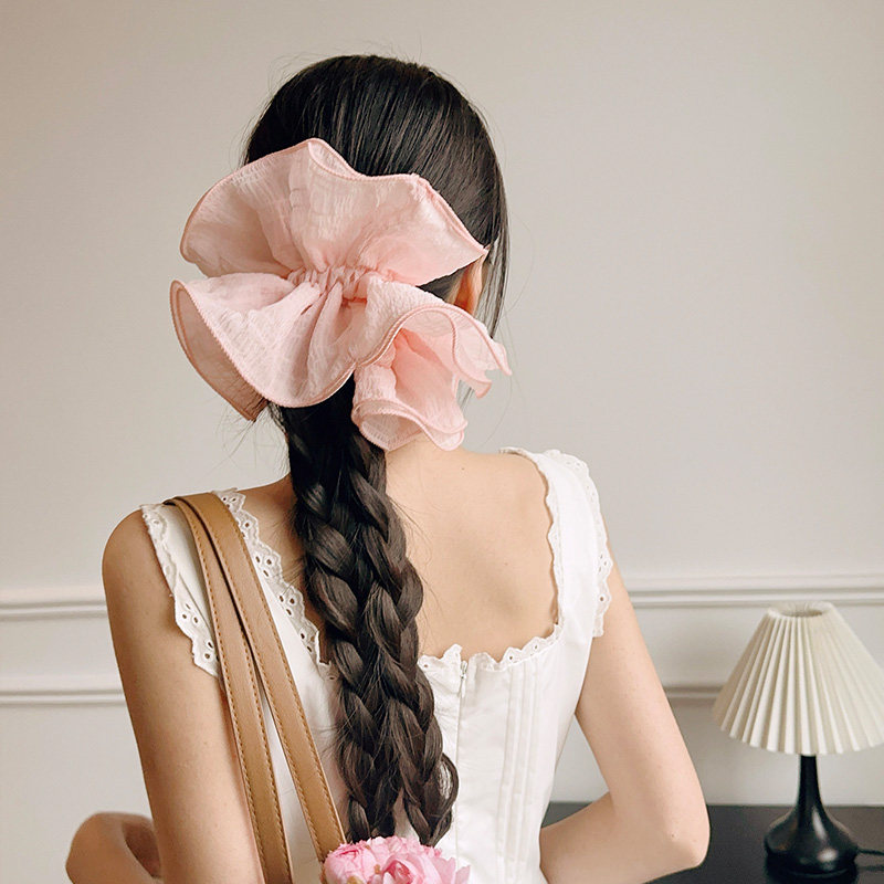 戴樱花的少女~韩系温柔粉色大肠发圈女高级感百搭头饰扎头发头绳,饰品/流行首饰/时尚饰品新,发饰,淘宝优惠券,粉丝福利购,淘宝优惠卷