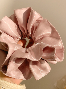 柔雾玫瑰紫色丝光缎面大肠发圈女高级感法式超大号发饰扎头发头绳