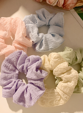 马卡龙色系韩系温柔大肠发圈女大号高级感法式绑头发头绳发绳发饰