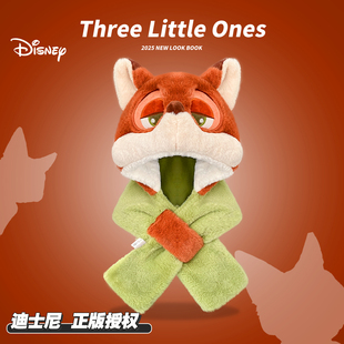 迪士尼疯狂动物城尼克朱迪帽子围巾手套一体冬季 女保暖毛绒加厚