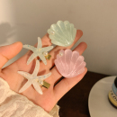 薄荷绿海星贝壳发夹甜美侧边刘海发卡夹子海边拍照发饰 海盐汽水