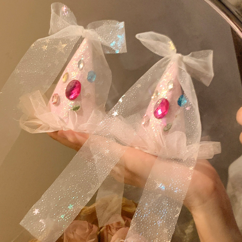 甜心公主生日帽水钻发夹网纱蝴蝶结道具派对发饰拍照氛围感头饰,饰品/流行首饰/时尚饰品新,发饰,淘宝优惠券,粉丝福利购,淘宝优惠卷