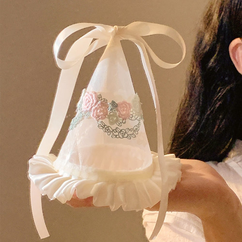 生日快乐~蝴蝶结飘带生日帽发夹女可爱发卡公主头饰派对拍照道具