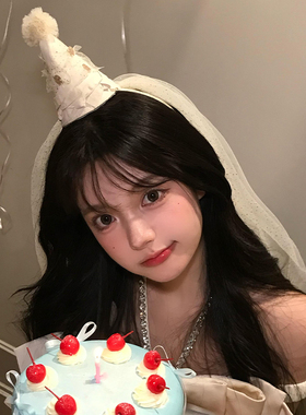 公主风~蝴蝶结生日头纱发箍