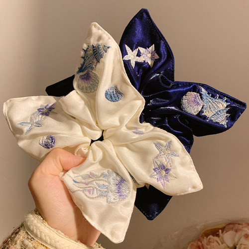海洋之歌~重工刺绣方巾大肠发圈