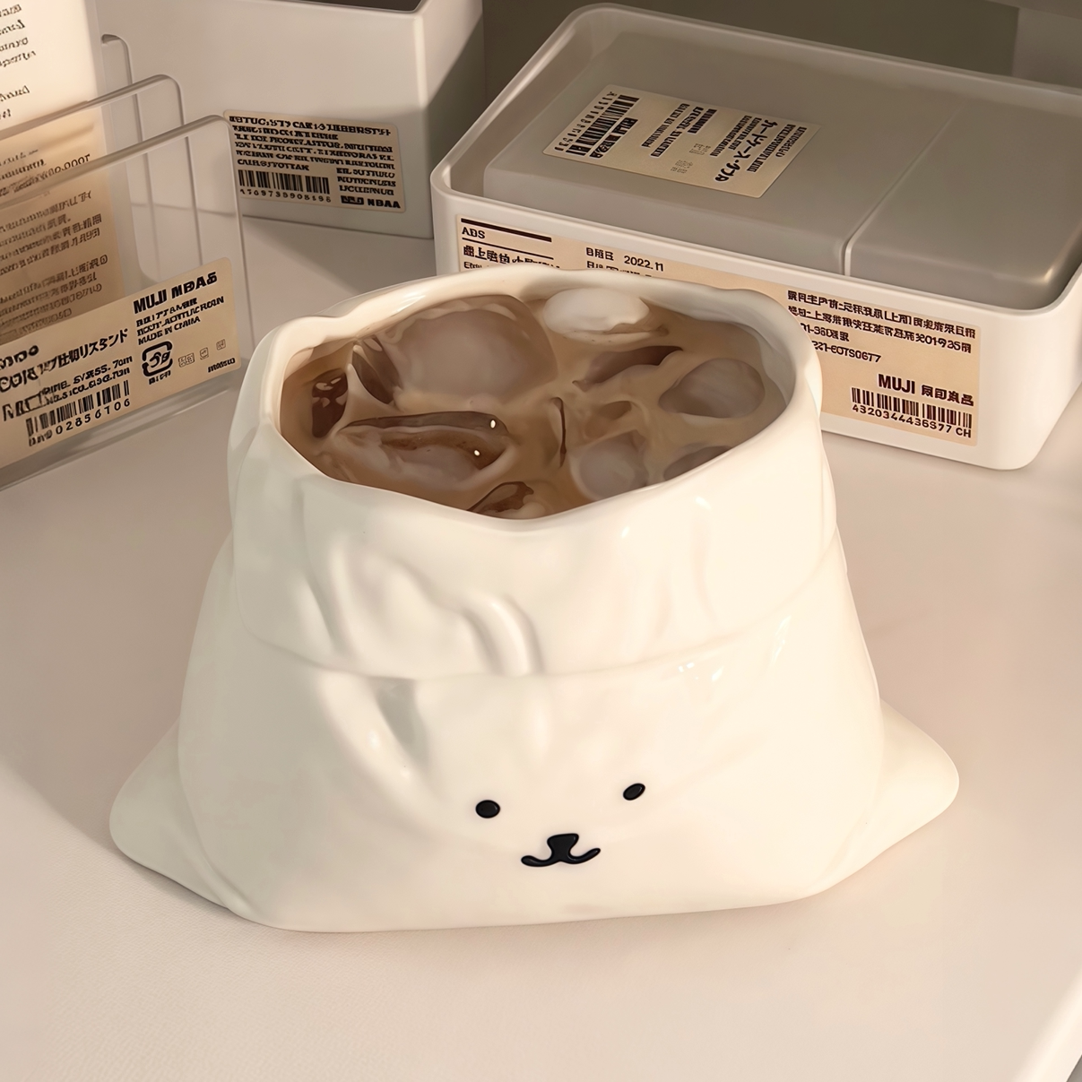 布袋杯陶瓷咖啡杯可爱ins创意造型喝水马克杯女不规则奶茶甜品袋