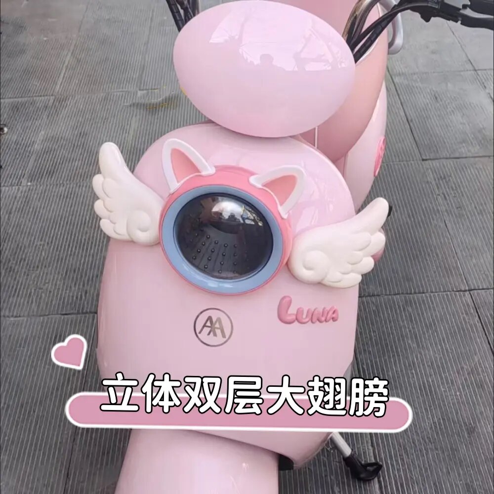 电动车天使大翅膀装饰雅迪q15-h可爱小配件爱玛元宇宙pro露娜改造