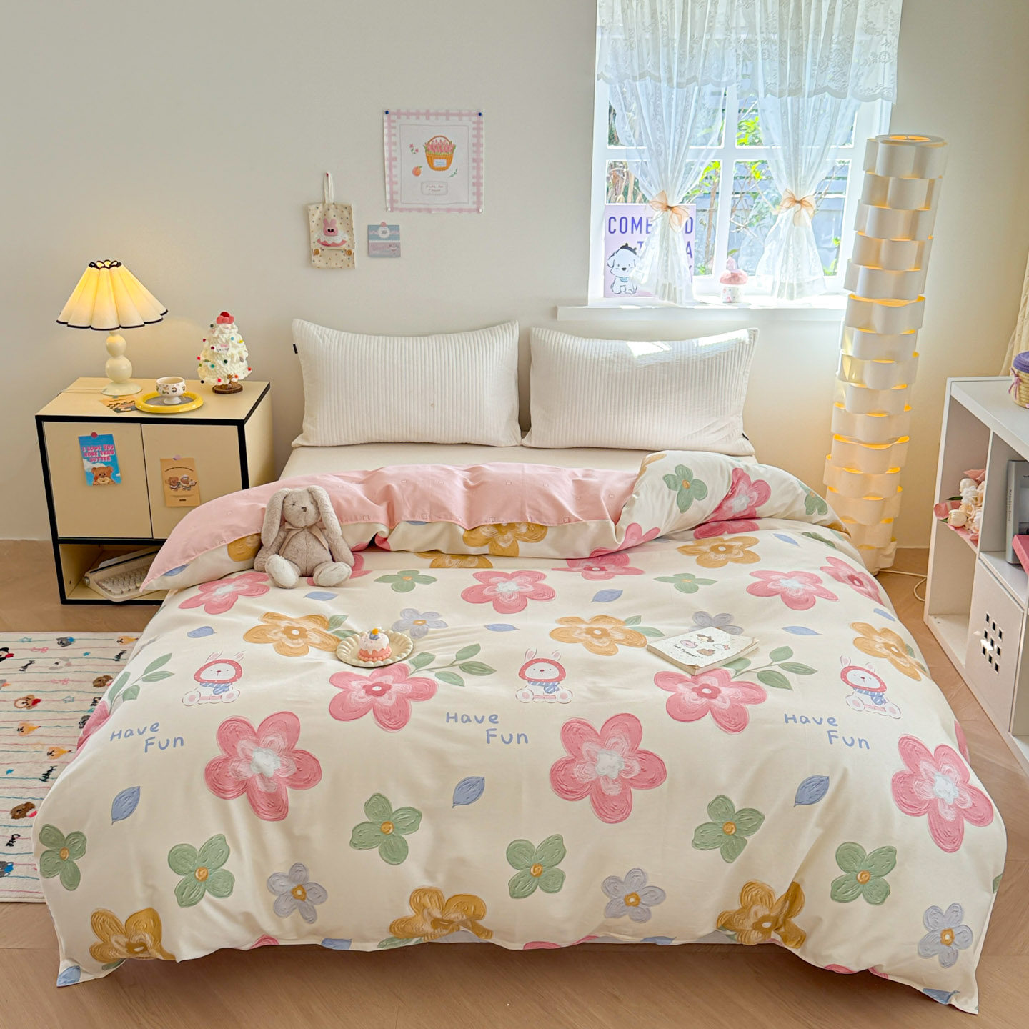 斜纹2025新款简约纯棉全棉印花宽边单品单被套