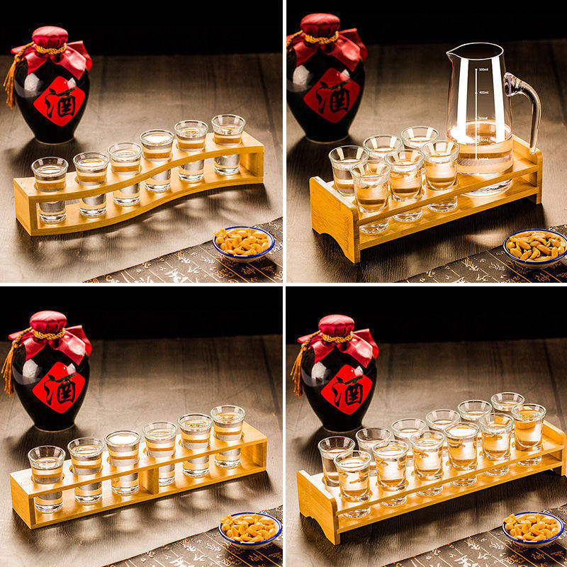 白酒杯套装家用水晶玻璃子弹杯架小号酒盅一口杯烈酒杯酒具分酒器,餐饮具,白酒杯,淘宝优惠券,粉丝福利购,淘宝优惠卷