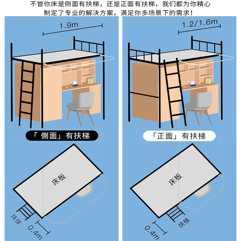 大学生桌帘宿舍下桌遮挡帘寝室U型轨道床帘上床下桌加厚帘子床幔
