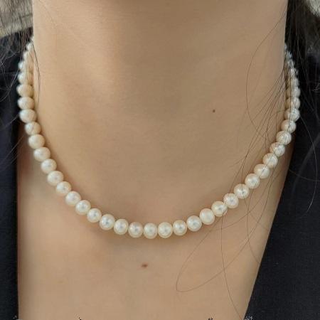 江西万年淡水珍珠项链（5-6mm近圆）