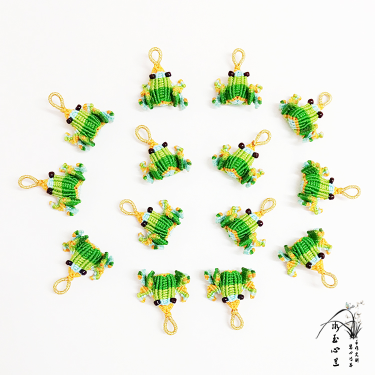 端午节手工编织迷你编绳小青蛙金蟾手绳配饰