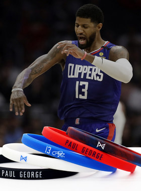 篮球快船保罗乔治运动手环nba