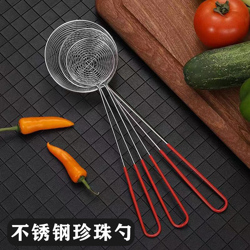 小芋圆珍珠优质不锈钢沥水漏勺椰果迷你火锅厨房加深捞厘过滤专用图片
