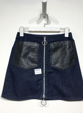 欧系列 D98129 时尚牛仔短裙品牌女装折扣颦