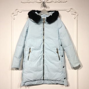 真毛领羽绒服品牌女装 时尚 折扣颦 8279S074 潮系列