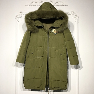 真毛领羽绒服品牌女装 时尚 折扣颦 8279S253 潮系列
