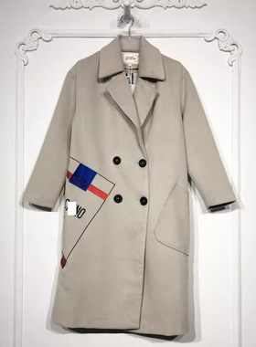 潮系列 8278S164 时尚毛呢外套品牌女装折扣颦