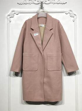 N系列 D86448 时尚长款毛呢外套品牌女装折扣颦
