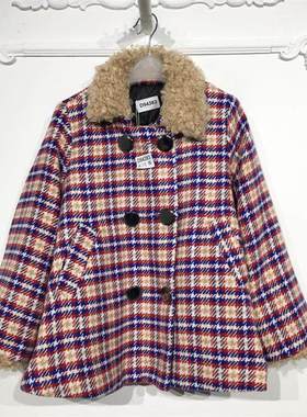 潮系列 D94383 时尚长款毛呢外套品牌女装折扣颦