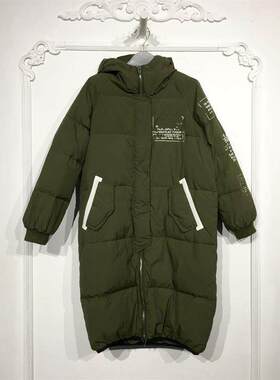 沫L系列 8024S196 时尚长款羽绒服品牌女装折扣颦