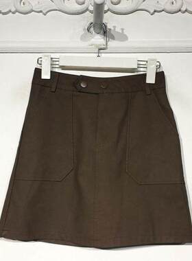 潮系列 8268S137 时尚PU皮短裙品牌女装折扣颦