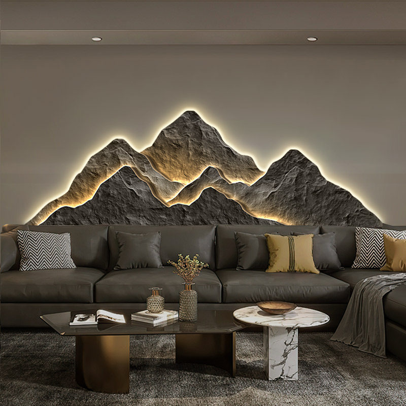 背有靠山客厅装饰画大气高级感led灯壁画现代轻奢沙发背景墙挂画,家居饰品,现代装饰画,淘宝优惠券,粉丝福利购,淘宝优惠卷