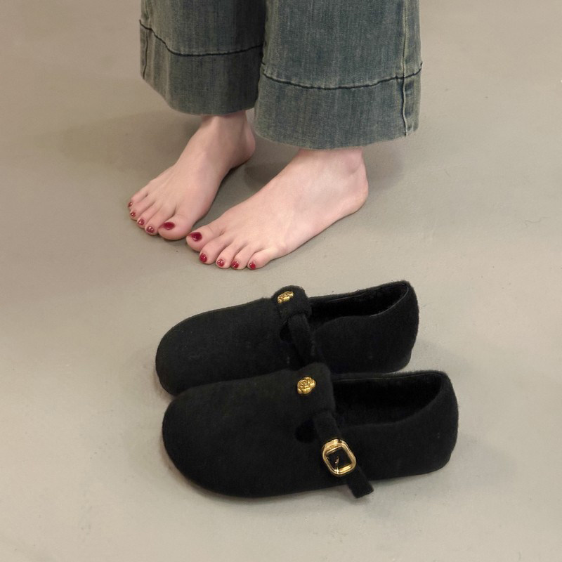 法式灰色毛毡玛丽珍毛毛鞋女2025新款冬季软底内增高加绒勃肯棉鞋,女鞋,勃肯鞋/软木鞋,淘宝优惠券,粉丝福利购,淘宝优惠卷