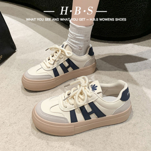 女2025秋季 百搭运动小白鞋 新款 软底学生板鞋 子 旅游鞋 踩屎感德训鞋