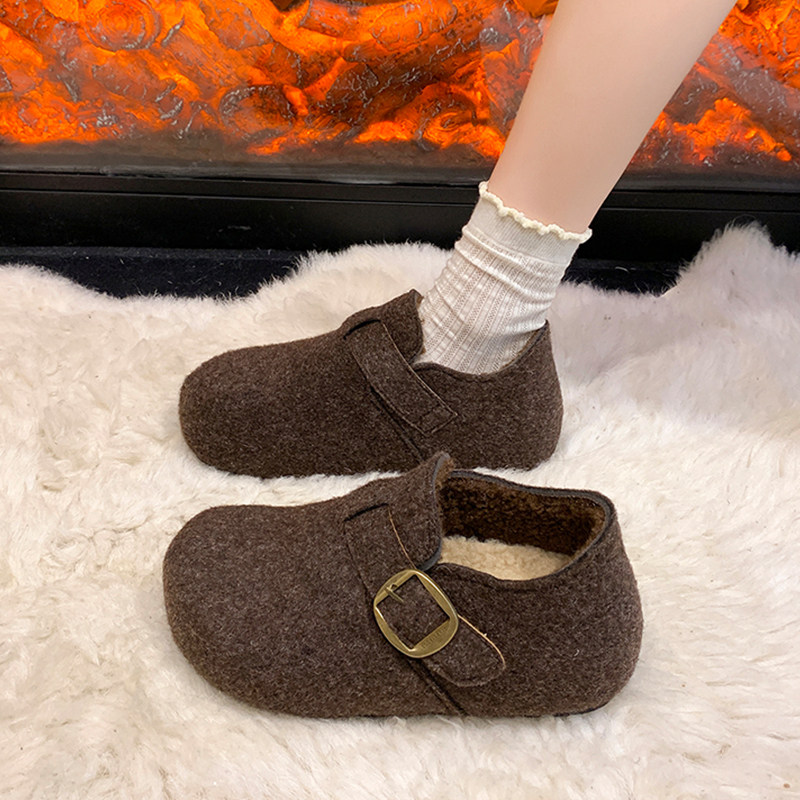 全包厚底勃肯鞋女加绒豆豆鞋2025新款冬季女鞋子网红爆款博肯棉鞋,女鞋,勃肯鞋/软木鞋,淘宝优惠券,粉丝福利购,淘宝优惠卷