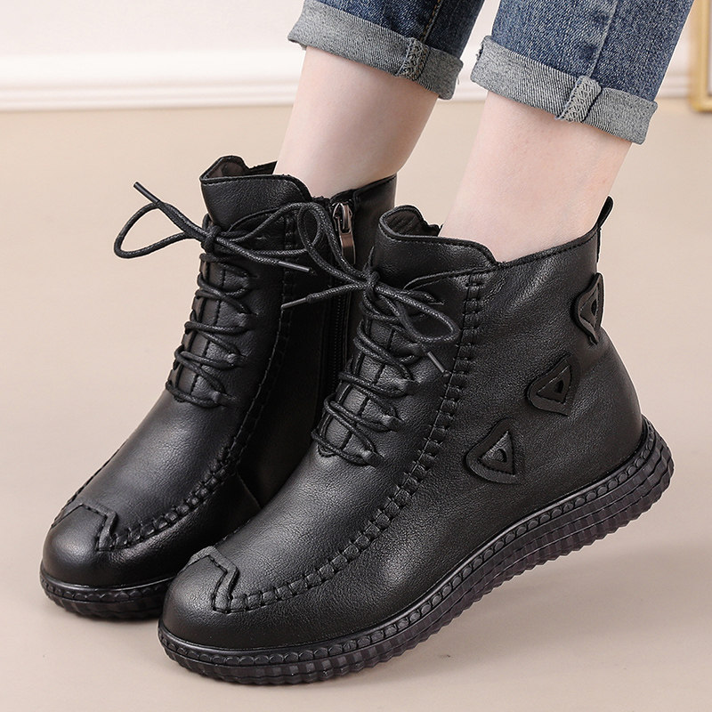 断码清仓处理妈妈鞋棉鞋女冬保暖加绒中老年平底短靴软底防滑棉靴,女鞋,时装靴,淘宝优惠券,粉丝福利购,淘宝优惠卷