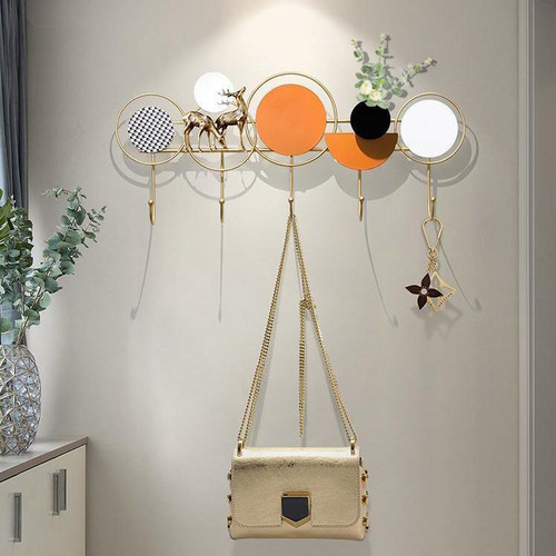 个性入户门玄关挂衣架金属衣挂钩墙上挂壁免打孔高档衣架挂墙轻奢