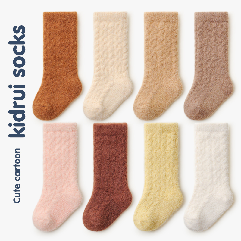 婴儿中筒袜秋冬加绒加厚