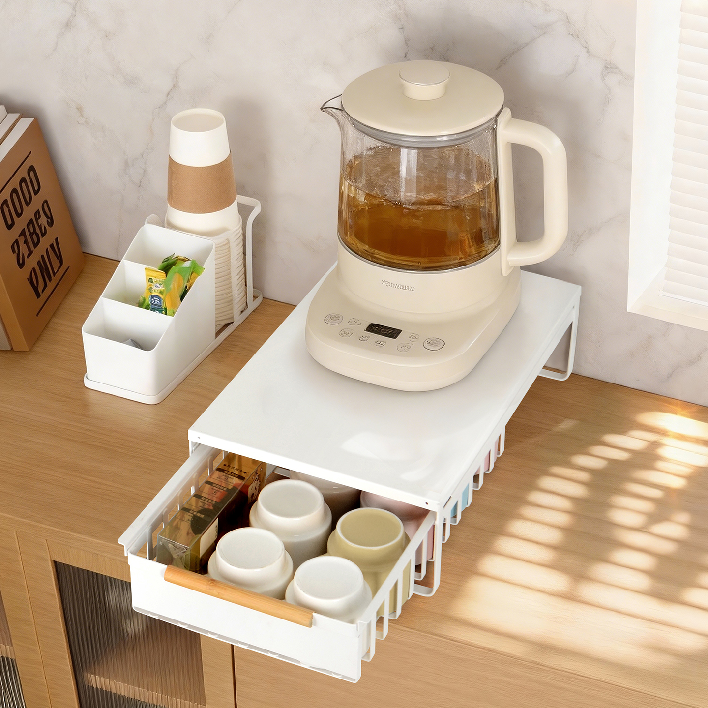 办公室台面放烧水壶的置物架