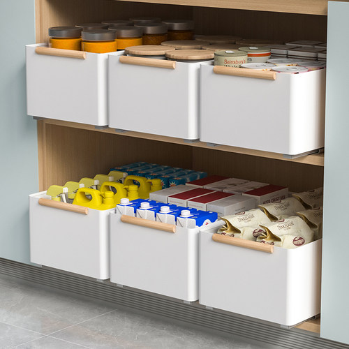 厨房拉篮水槽下抽拉式置物架橱柜内抽屉式深柜滑轨收纳调料分层架