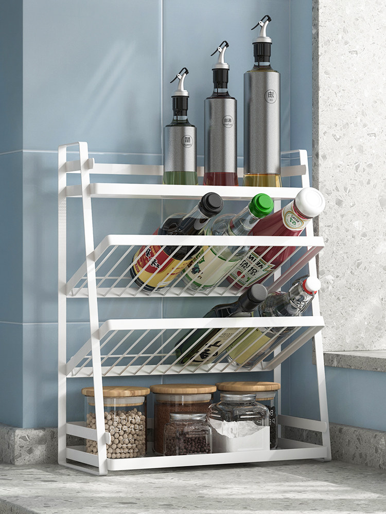 调料置物架台面款厨房斜放超窄夹缝调料架桌面转角调料品收纳架