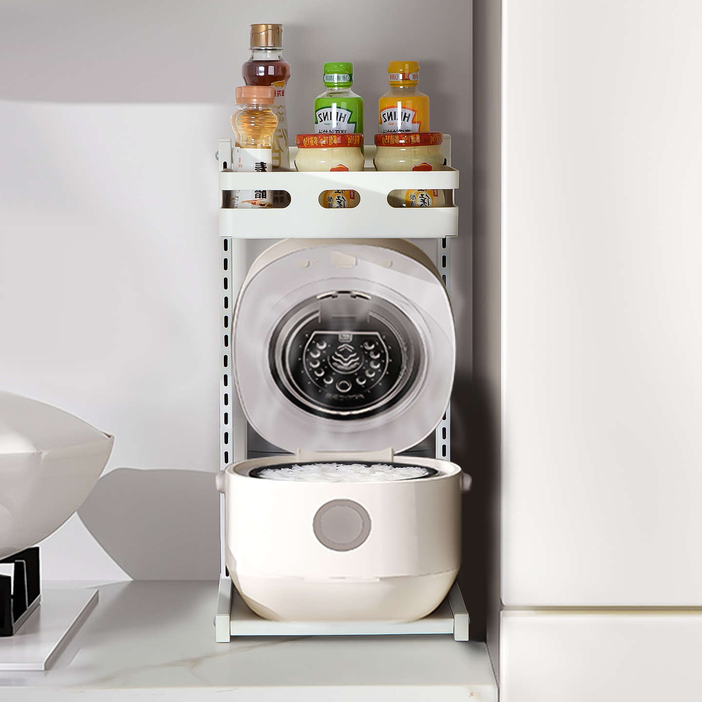 厨房电饭煲置物架窄空气炸锅架