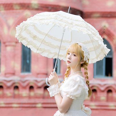 洛丽塔lolita雨伞花边蕾丝公主伞创意lo娘伞安东尼蛋糕搭配伞
