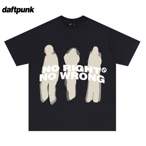 美式复古抽象人像潮牌短袖t恤