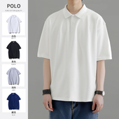 复古纯色polo衫 短袖 男款 潮牌潮流有领男士 港风男翻领T恤 夏季 美式