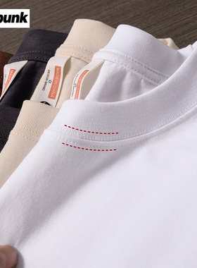 280g重磅长袖t恤宽松纯色上衣索罗娜白色体恤打底衫内搭厚实男女