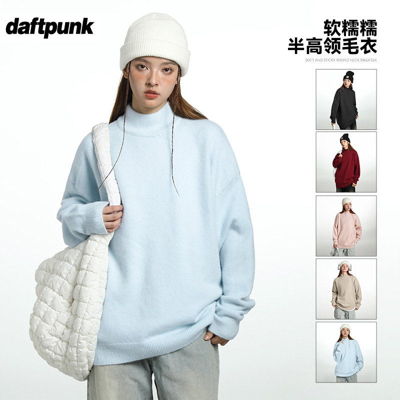 半高领毛衣男女款秋冬季一体绒