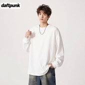 美式 春秋索罗娜圆领卫衣白色厚实内搭打底衫 280g重磅长袖 t恤男款