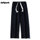 男夏季 薄款 休闲直筒阔腿裤 华夫格卫裤 男女潮宽松百搭运动垂感长裤
