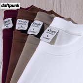 350g重磅纯棉短袖 白色Tee 情侣装 t恤男女基础款 纯色不透全棉打底衫