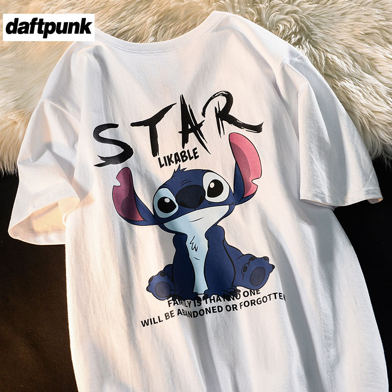 美式复古潮牌史迪奇印花短袖