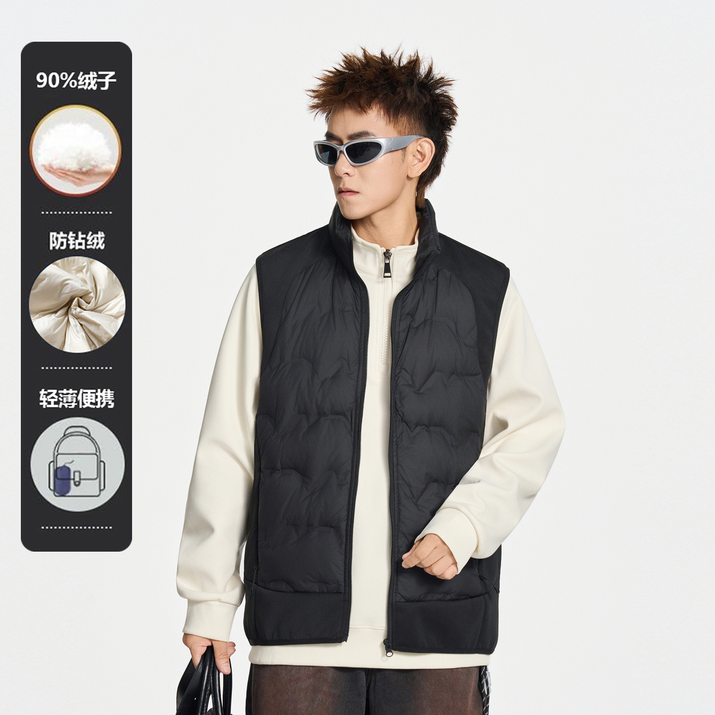 90鸭绒轻薄坎肩羽绒服马甲背心