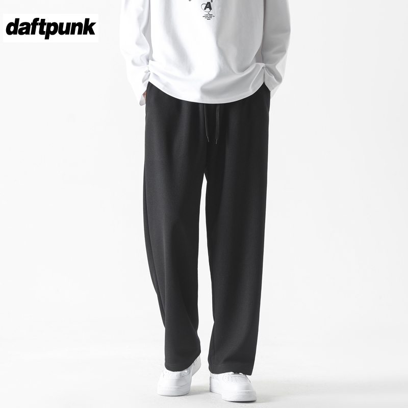 运动裤男宽松华夫格卫裤锥形裤