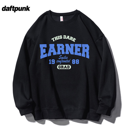 圆领卫衣男春秋宽松潮牌情侣装