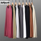 ins潮牌高街纯色长袖 t恤男秋季 基础款 美式 宽松百搭220g纯棉打底衫